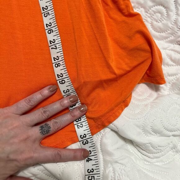 Free People Small Beach Orange Khana Crew Neck Sleeve Tunic Top Mini Dress - Picture 11 of 11